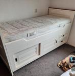 1 persoons bed wit, Huis en Inrichting, Slaapkamer | Bedden, Massief ,kleur wit, 90 cm, Gebruikt, Eenpersoons