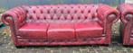 Chesterfield 3+2 Zits Bankstel Rood - Gratis Bezorging!, Huis en Inrichting, Banken | Bankstellen, Gebruikt, Klassiek, Onbekend