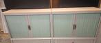 2 Lichtgrijze Roldeurkasten Laag - 120x76x45 cm, Ophalen, Gebruikt, 100 tot 150 cm, Met slot