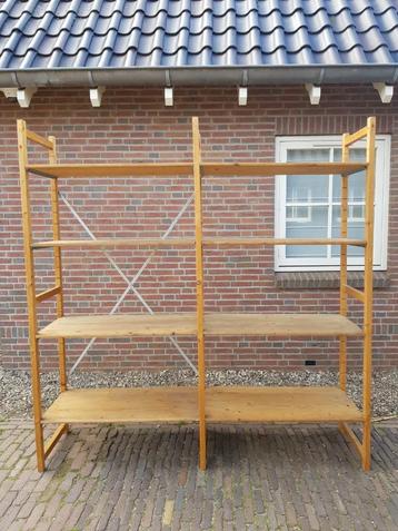 Houten stelling legbordstelling magazijnstelling 50cm diep beschikbaar voor biedingen