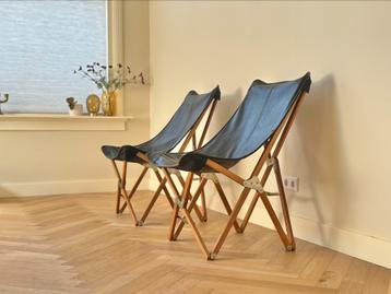 Set van 2 vintage fauteuils folding chairs jaren 50/60 Deens beschikbaar voor biedingen
