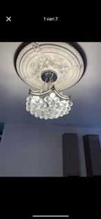 set van 2 kristallen hang lampen kroonluchter hanglampen led, Ophalen, Zo goed als nieuw, Glas, Hanglamp kroonluchter
