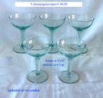 5x Champagnecoupe voor € 40 Groen Glas Kristal Coupes, Ophalen