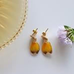 Dahlia bloem oorbellen – rond steek | Geel – paars I, Sieraden, Tassen en Uiterlijk, Oorbellen, Nieuw, Knopjes of Stekers, Overige materialen