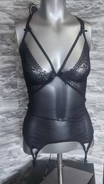 Sexy lingerie jurkje met jarretelles M, Ophalen of Verzenden, Zwart, Nachtkleding