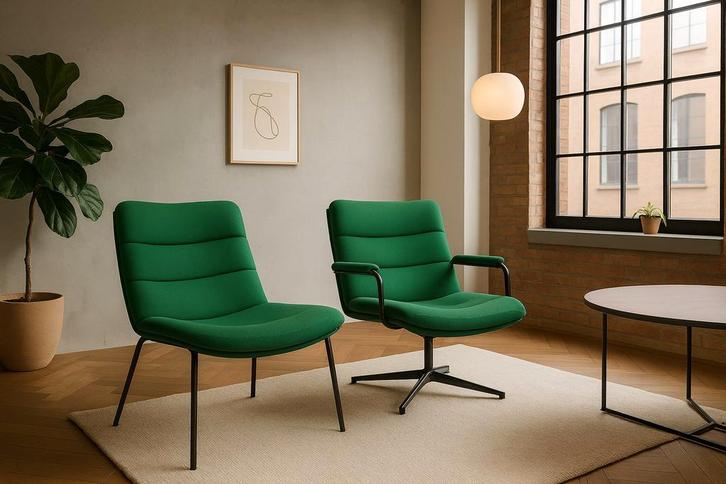 Originele Vintage Artifort Stoelen - fauteuils 2 st, Huis en Inrichting, Stoelen, Gebruikt, Twee, Metaal, Stof, Overige kleuren