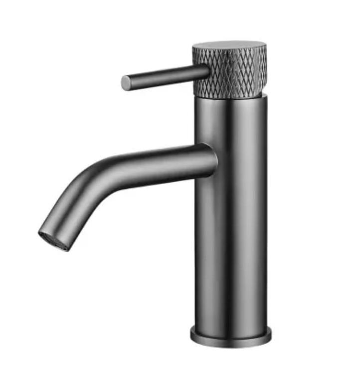 Wastafelkraan Wiesbaden Ribbd Gun Metal, Doe-het-zelf en Verbouw, Sanitair, Nieuw, Kraan, Ophalen of Verzenden