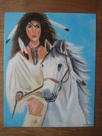 Squaw / Indiaanse, schilderij 40 x 50 cm., Ophalen, Minder dan 50 cm, Nieuw, Schilderij