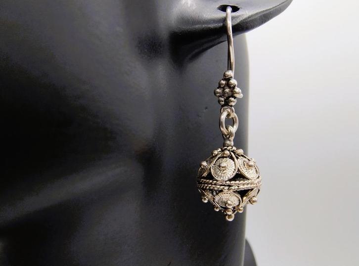 Vintage zilveren oorbellen, filigrain zilver, 925, Sieraden, Tassen en Uiterlijk, Oorbellen, Zo goed als nieuw, Hangers, Zilver