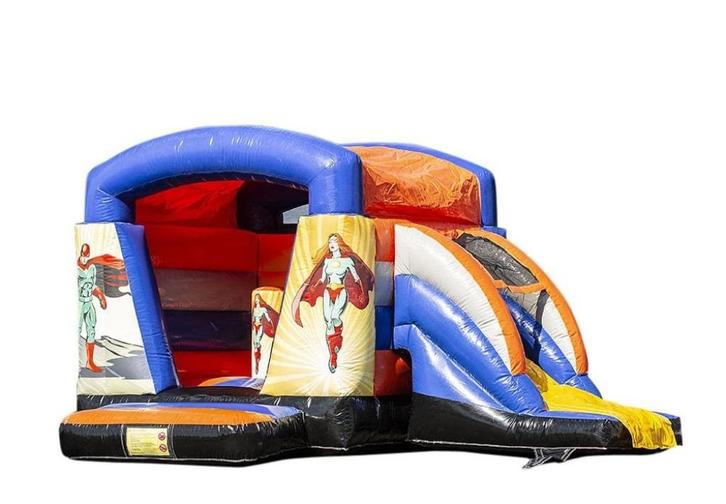 Superhelden springkussen te huur, Hobby en Vrije tijd, Feestartikelen | Verhuur, Zo goed als nieuw, Overige, Ophalen
