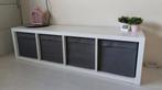 Witte Kallax ikea kast inclusief 4 x opberger drona grijs, Huis en Inrichting, Ophalen, Zo goed als nieuw, 25 tot 50 cm