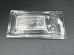 Zilverbaar 10 gram Degussa in seal., Ophalen of Verzenden, Zilver