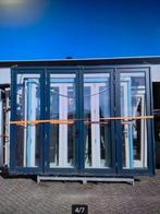 Hardhout kozijn met dubbele tuindeuren, Ophalen of Verzenden, Glas, 120 cm of meer, 215 cm of meer