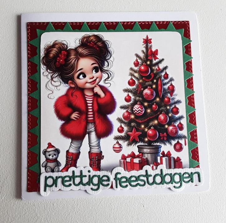 Zelfgemaakte kerstkaart, Hobby en Vrije tijd, Kaarten | Zelfgemaakt, Nieuw, Kerst, Ophalen of Verzenden