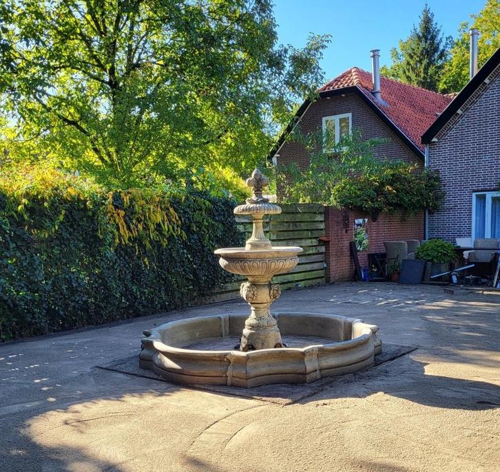 Fontein leeuwkoppen  met rand, Tuin en Terras, Waterpartijen en Fonteinen, Nieuw, Fontein, Beton, Ophalen of Verzenden