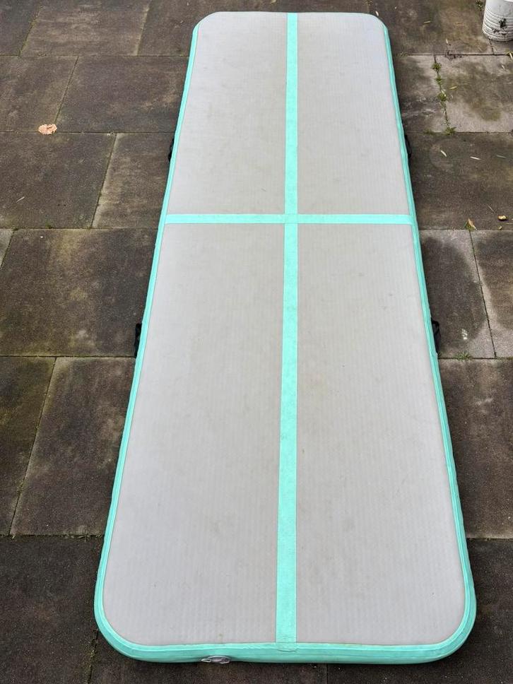Gymnastiekmat/airtrack / turnmat  300x100x10 cm groen, Sport en Fitness, Turnen, Gebruikt, Materiaal, Kindermaat 122 t/m 140, Groen