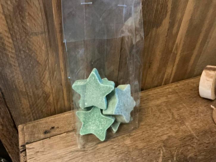 NIEUW set van 5 heerlijke amberblokjes sterren Wood, Diversen, Kerst, Nieuw, Ophalen of Verzenden