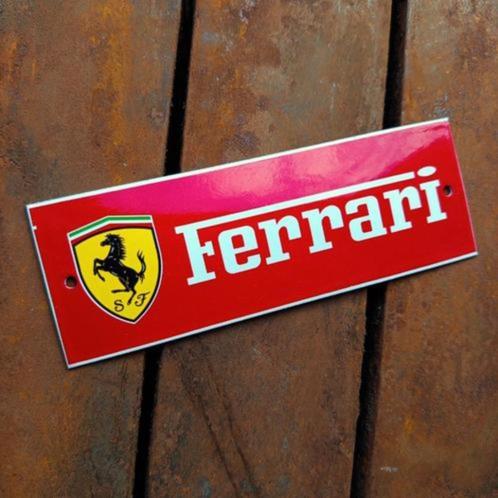 Emaille Schild FERRARI Dealer Reclamebord Rood Vintage Plaat, Verzamelen, Merken en Reclamevoorwerpen, Gebruikt, Reclamebord, Verzenden