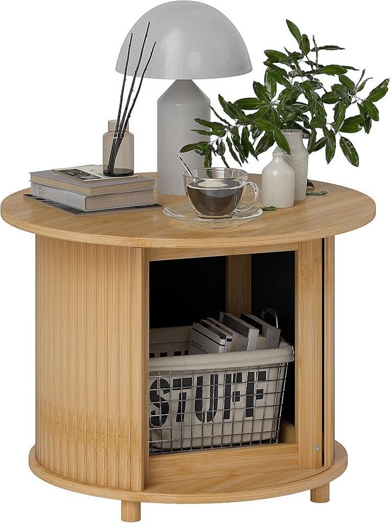 HOMCOM salontafel, woonkamertafel, bijzettafel van bamboe, Huis en Inrichting, Tafels | Salontafels, 50 tot 100 cm, Nieuw, Minder dan 50 cm