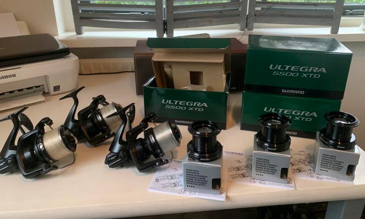 3x zeer mooie Shimano Ultegra 5500 XTD molens karper vissen, Watersport en Boten, Hengelsport | Karpervissen, Zo goed als nieuw