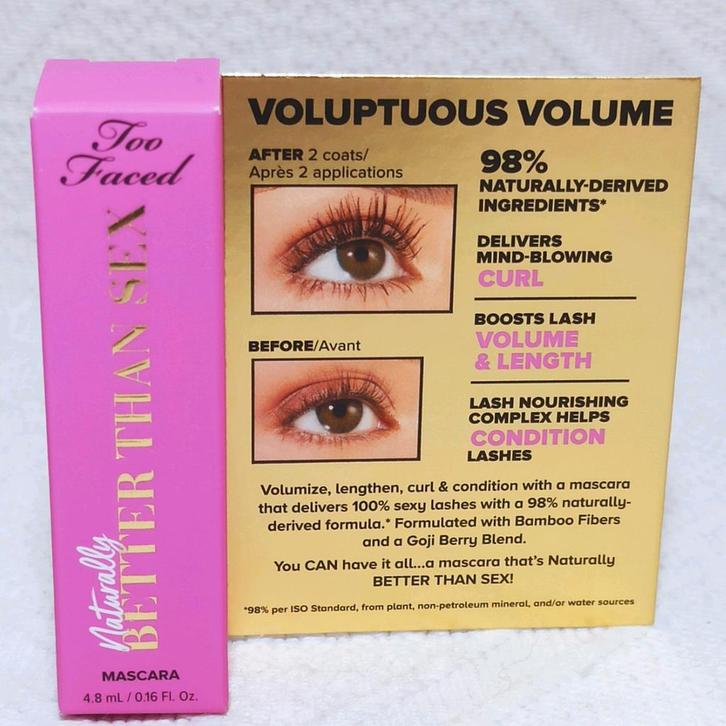 Too Faced Naturally Better Than Sex Mascara, Sieraden, Tassen en Uiterlijk, Uiterlijk | Cosmetica en Make-up, Nieuw, Make-up, Ogen