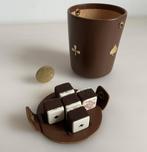 Vintage Poker Set Beker met Dobbelstenen 8 cm, Ophalen of Verzenden, Zo goed als nieuw