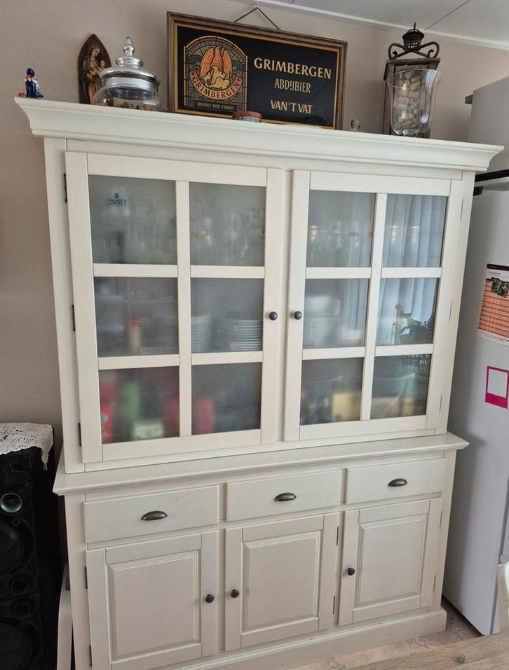 Witte buffetkast, Huis en Inrichting, Kasten | Buffetkasten, Gebruikt, 200 cm of meer, 50 tot 75 cm, Ophalen