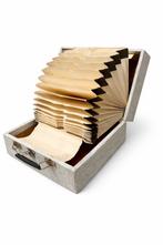 Retro platenkoffer / Singels map – vintage vinyl, Ophalen, Gebruikt, Overige instrumenten