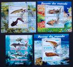 - 650 - 4 Blokjes met Zeedieren., Verzenden, Gestempeld, Dier of Natuur