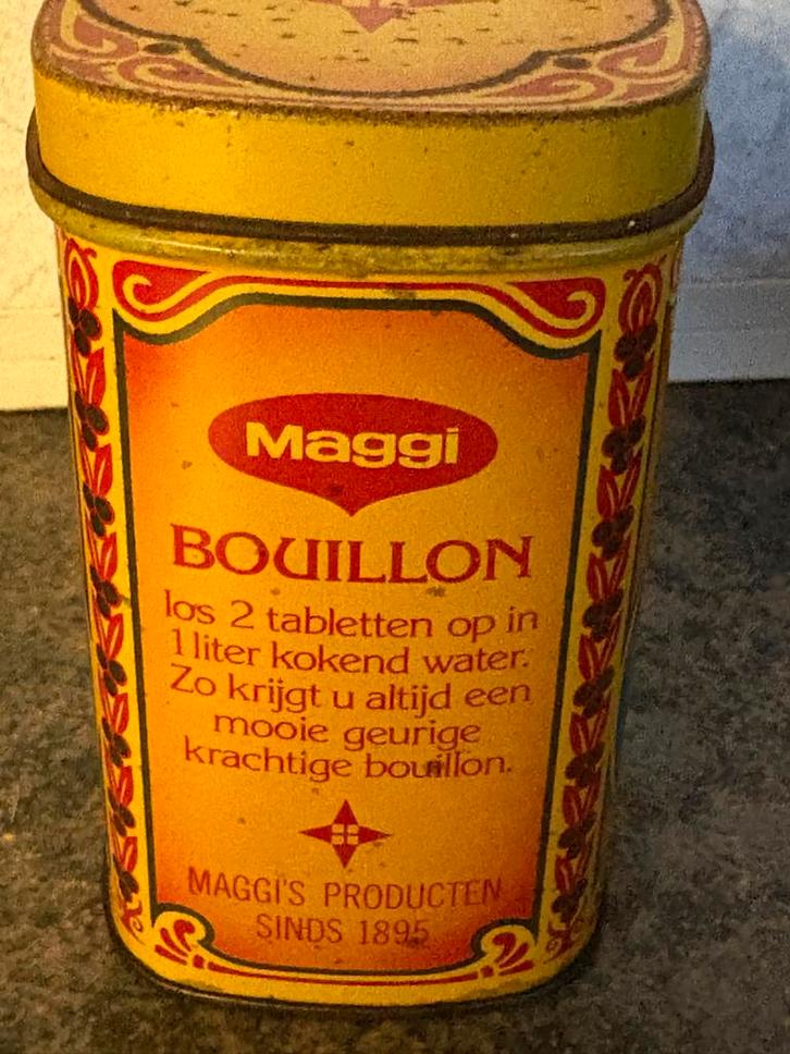 Vintage Maggi Bouillon Blik - Sinds 1895, Antiek en Kunst, Antiek | Tin, Ophalen of Verzenden