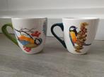 2 prachtige mokken met vogels van Francien v Westerling, Huis en Inrichting, Keuken | Servies, Ophalen of Verzenden, Zo goed als nieuw