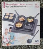 2 in 1 wok en pannekoekenset 4 personen 220 volt, Witgoed en Apparatuur, Gourmetstellen, Ophalen of Verzenden, Zo goed als nieuw