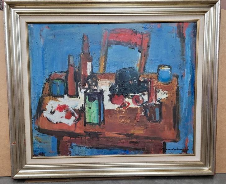 Karel Jan VAN DEN HEUVEL, de rommelige tafel, Antiek en Kunst, Kunst | Schilderijen | Klassiek, Ophalen