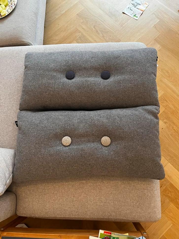 Hay Dot Kussen - Blauw/Grijs - 65x30cm (2 stuks), Huis en Inrichting, Woonaccessoires | Kussens, Zo goed als nieuw, Grijs, Rechthoekig