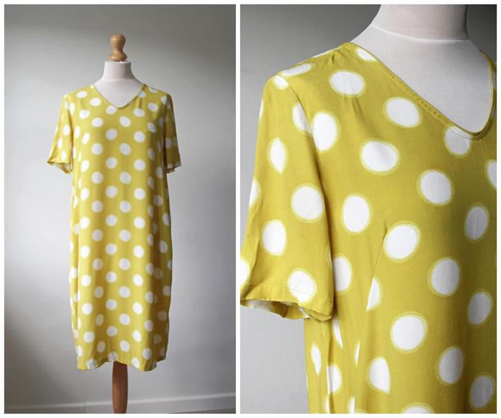 Zilch - prachtige als nieuwe jurk / geel stippen / maat S, Kleding | Dames, Jurken, Zo goed als nieuw, Maat 36 (S), Geel, Boven de knie
