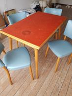 Vintage retro eethoek tafel met 4 stoelen, Ophalen, Huis en Inrichting