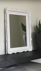 Witte Houten Spiegel met Brocante Lijst, Huis en Inrichting, Ophalen, Gebruikt, Minder dan 100 cm, Rechthoekig