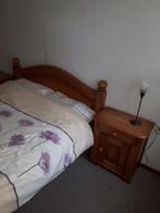 Tweepersoonsbed van eikenhout, Ophalen, Gebruikt, Bruin, Tweepersoons