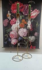 Vintage Kandelaars met Kaarsen - Kerstklaar!, Gebruikt, Overige kleuren, 25 tot 50 cm, Ophalen of Verzenden