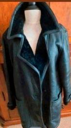 Zwarte 3/4 sheepskin lammycoat met losse capuchon 42, Kleding | Dames, Jassen | Winter, Maat 42/44 (L), Zo goed als nieuw, Zwart