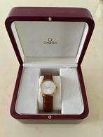 Omega De ville Quartz heren 35 mm  origineel, Leer, Staal, Polshorloge, Nieuw