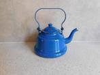 Emaille Theepot 0,5 Ltr. Blauw, Antiek en Kunst, Ophalen of Verzenden