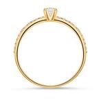 14K Gouden Ring met Witte Topaas – Maat 56, Sieraden, Tassen en Uiterlijk, Ringen, Wit, Ophalen of Verzenden, Zo goed als nieuw