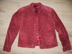 Dames bordeaux suede leren jas, Ophalen of Verzenden, Zo goed als nieuw, Maat 38/40 (M), Zwart