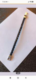 Zwarte JOSH leren armband 19 cm, Ophalen of Verzenden, Zo goed als nieuw, Zwart, Leer