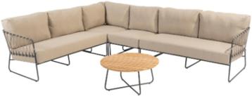 Taste Prego hoek loungeset taupe met koffietafel, showmodel beschikbaar voor biedingen