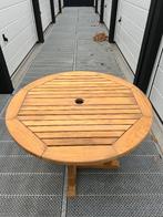 Robuuste teakhouten tuintafel van Teak & Garden / 100 cm, Ophalen, Gebruikt, Rond, Teakhout
