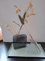 Bloomon vaasjes met droogbloemen op plateautje, Overige kleuren, Ophalen of Verzenden, Minder dan 50 cm, Glas