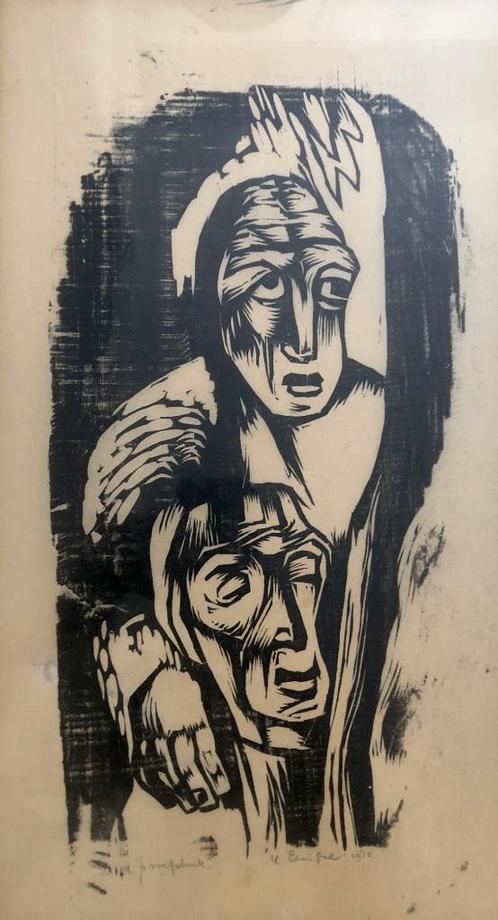 Houtsnede van Hubert  Levigne 1952, Antiek en Kunst, Kunst | Etsen en Gravures, Ophalen of Verzenden