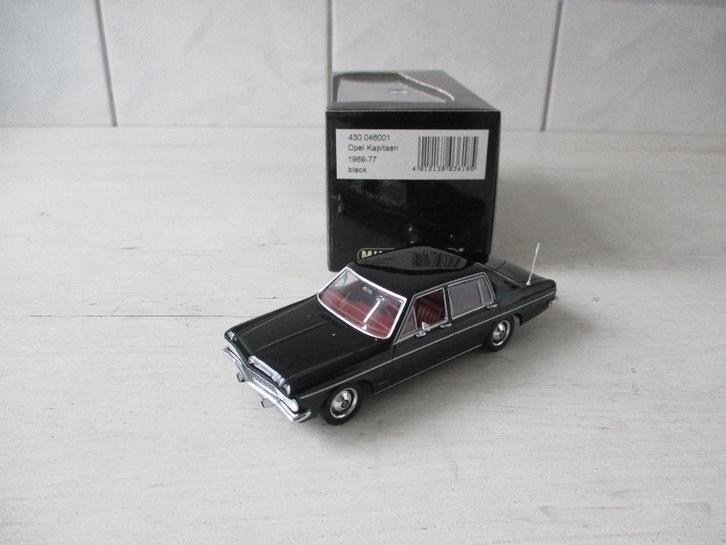 Minichamps Opel Kaptän 1969-77 Black Schaal 1:43, Hobby en Vrije tijd, Modelauto's | 1:43, Nieuw, Auto, MiniChamps, Ophalen